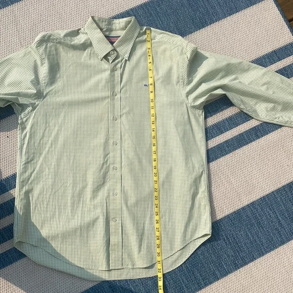 vineyard vines blue/green over pale yellow check logo Button-down Tall! - Picture 7 of 12